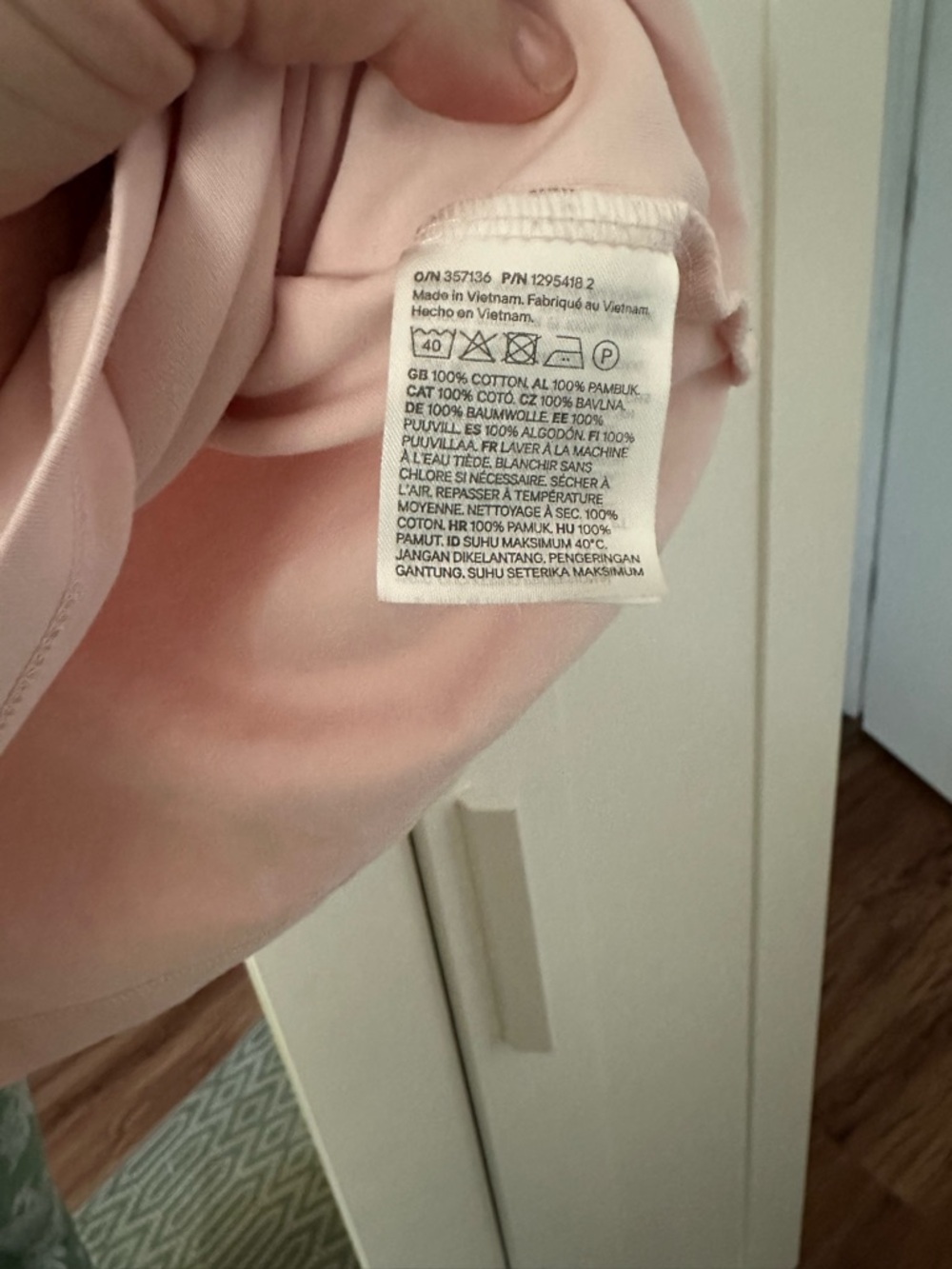 H&M Men’s Pale Pink Loose Fit Boxy Fit Crewneck Tee Small - Picture 7 of 7